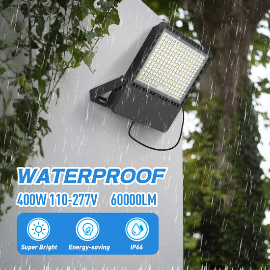 ILLSTAR 400W LED Stadium Lights,60000LM Super Bright LED Flood Light Outdoor for Arena,Backyard,Parking lot,Warehouse etc,100-277V Input,ETL Certification IP66 Waterproof.