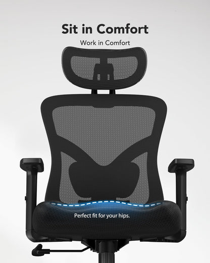 HUANUO ergonomic office chair — high back mesh design for big and tall users