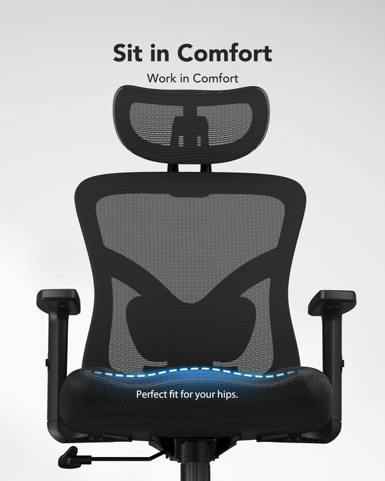 HUANUO ergonomic office chair — high back mesh design for big and tall users