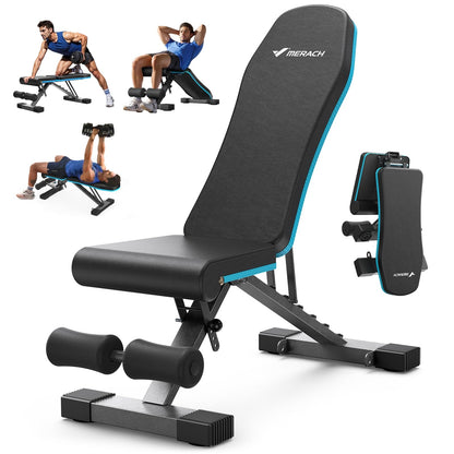 MERACH fitness bench — foldable with adjustable angles for full body workouts