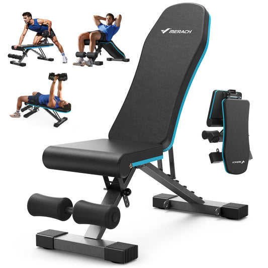 MERACH fitness bench — foldable with adjustable angles for full body workouts