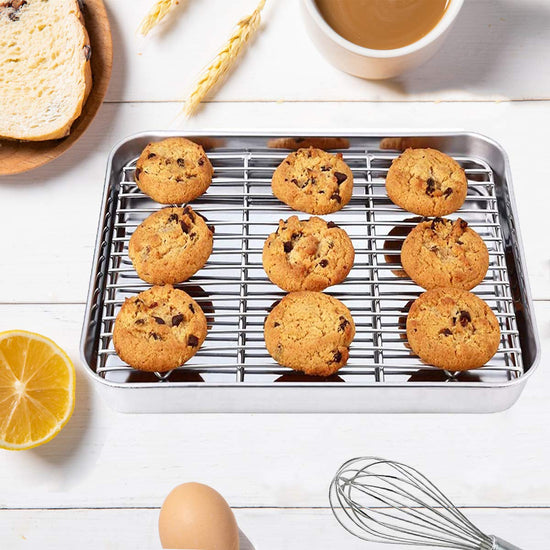 Wildone sheet pan - stainless steel with cooling rack set 2 sheets and 2 racks