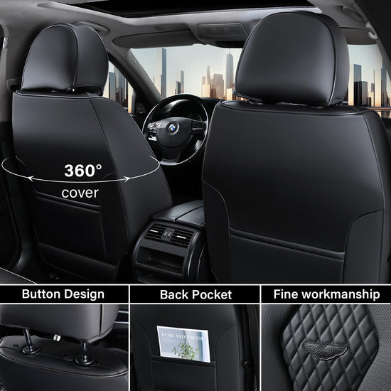 Coverado seat covers — waterproof leather car seat covers for most cars