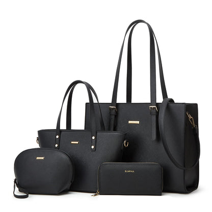 Handbag — Synthetic leather tote and shoulder bag set for women