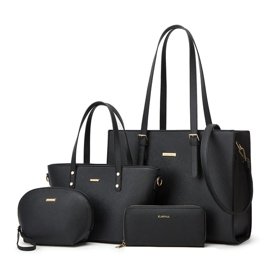 Handbag — Synthetic leather tote and shoulder bag set for women