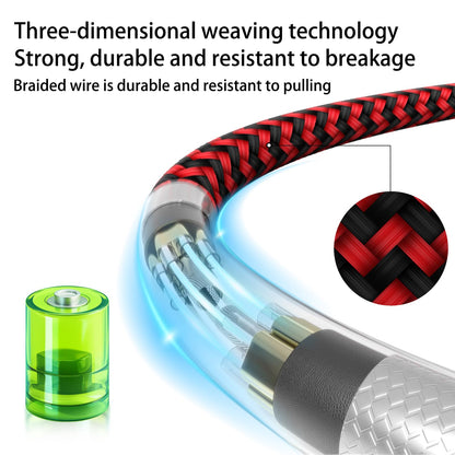 USB C cable - nylon braided for fast charging up to 60W, compatible with iPhone and MacBook