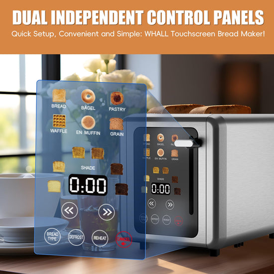 WHALL toaster — Smart digital design with touch screen and memory function