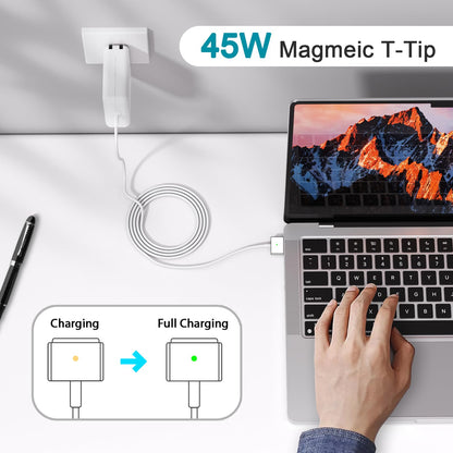 45W Charger for MacBook Air, 45W Magnetic2 T-Tip Power Adapter Charger Replacement for Mac Air 11/13 Inch (Between 2012-2017)