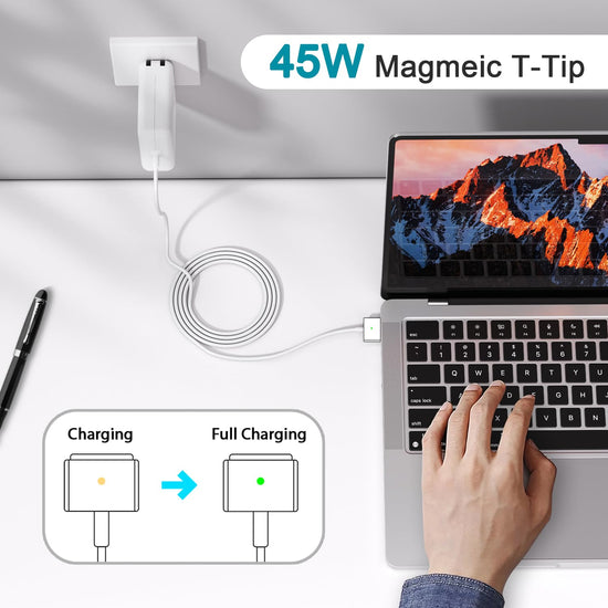 45W Charger for MacBook Air, 45W Magnetic2 T-Tip Power Adapter Charger Replacement for Mac Air 11/13 Inch (Between 2012-2017)