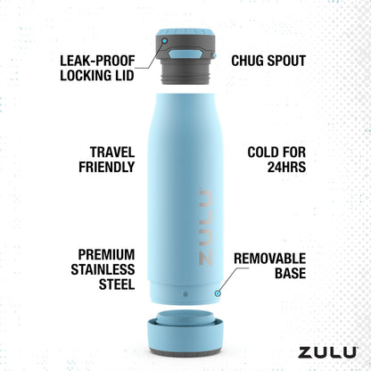 ZULU Ace thermos with chug spout and leak-proof locking lid for school and travel.