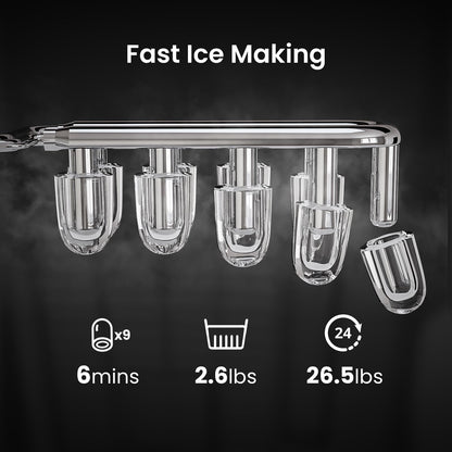 AGLUCKY ice maker - Portable countertop model with self-cleaning feature and 2 ice sizes