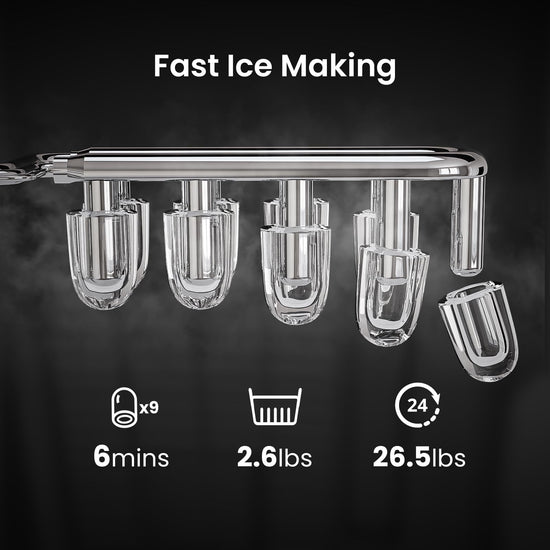 AGLUCKY ice maker - Portable countertop model with self-cleaning feature and 2 ice sizes