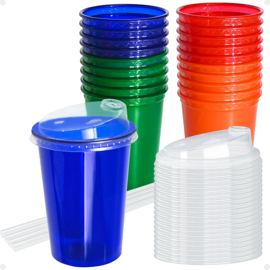 L LIKED 12 oz kids cups with lids and straws in assorted colors