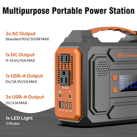 Electricity generator — 300W portable power station with 60W solar panel