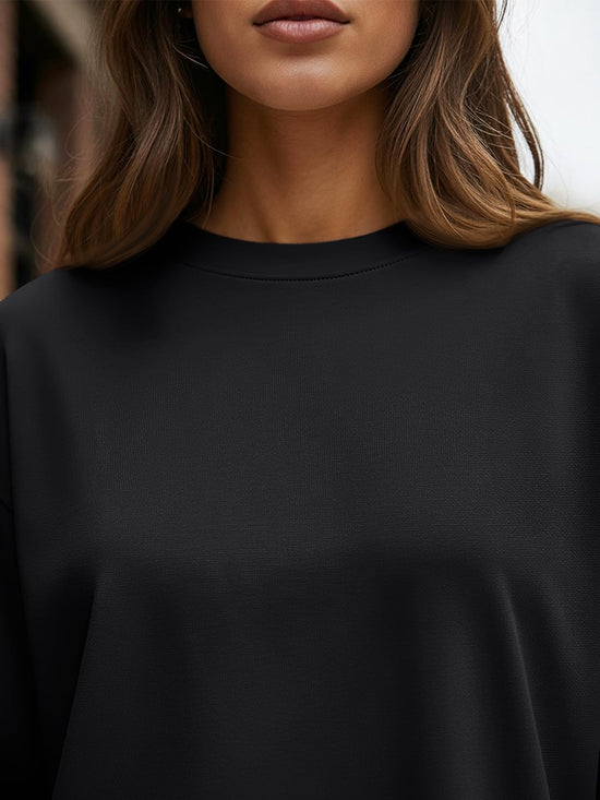 Shirt — Trendy oversized long sleeve fall top for casual workout and Y2K style