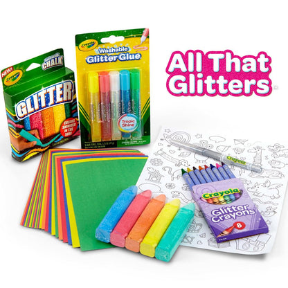 Art craft kit — Crayola glitter crayons and coloring supplies set for kids ages 5+
