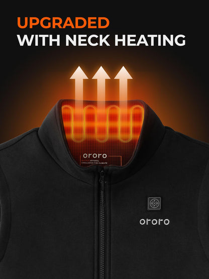 ORORO women's heated fleece vest with heated collar and battery