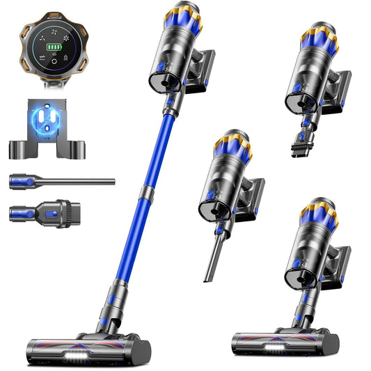 Cordless vacuum cleaner — 650W upgraded model with touch screen and self-standing feature