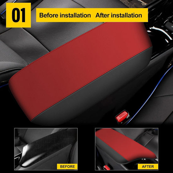 AOMSAZTO console covers - Black with red leather design