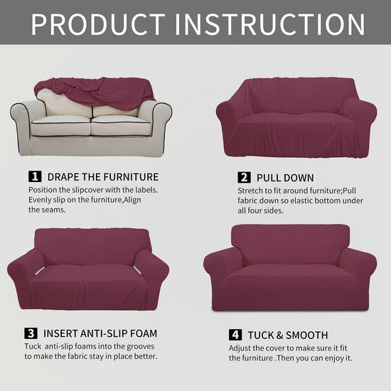 Easy-Going sofa cover — Soft stretch fabric with elastic bottom for kids and pets