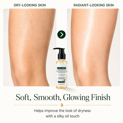 ELYCURA Collagen Body Oil, Firming & Hydrating Body Oil for Dry Skin, Lightweight Non-Greasy Moisturizing Body Oil, 6.76 Fl Oz