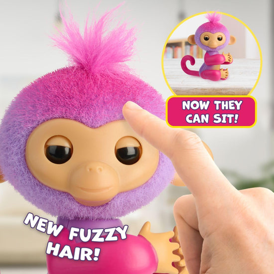 Fingerlings interactive baby monkey – reacts to touch with sounds and reactions - Charli (purple)