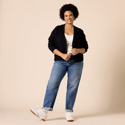 Sweater — Relaxed fit V-neck cropped design by Amazon Essentials
