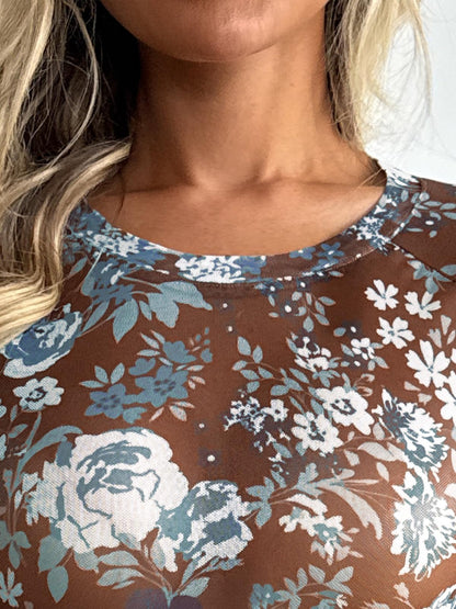 Shirt — Womens mesh sheer lace fitted top in spring style 2026 outfits