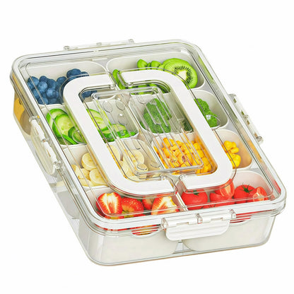 Dimber Snackle Box — Divided serving tray with lid and handle