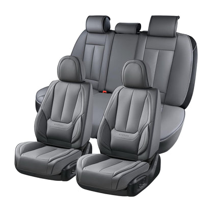 Coverado car seat covers - gray waterproof nappa leather full set for most cars