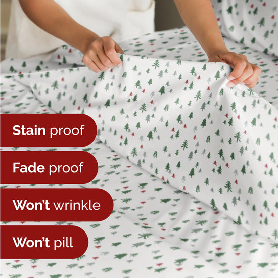 BED_LINEN_SET — Deep pocket Christmas sheet set by CGK Linens