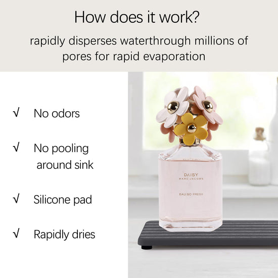 NiuYichee soap dish — Water absorbent diatomite with grooved design and rectangle shape