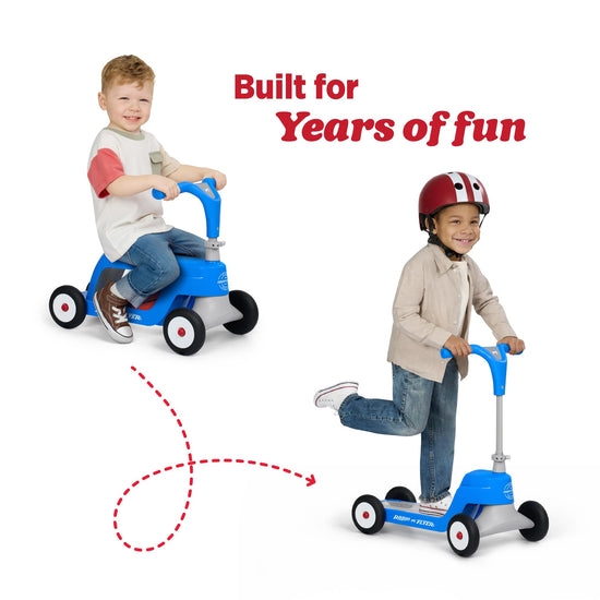 Radio Flyer Scoot 2 kick scooter — converts easily with flip deck
