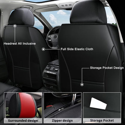 AOMSAZTO vehicle seat cover - Leather, waterproof, airbag compatible for Lexus ES 350 2007-2026, black and red