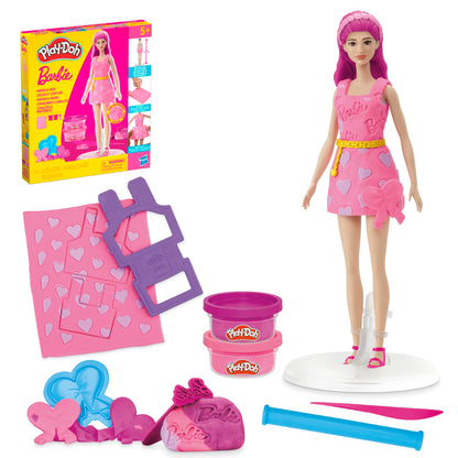 Play-Doh Barbie hearts and hair set - create doll clothes with modeling compound and accessories