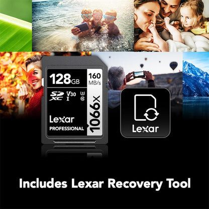Flash memory — Lexar Professional 1066x 64GB SDXC UHS-I card silver series