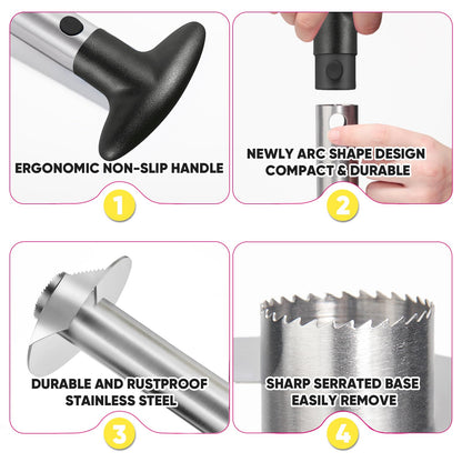 Pineapple corer — Upgraded stainless steel tool with thicker blade for easy use