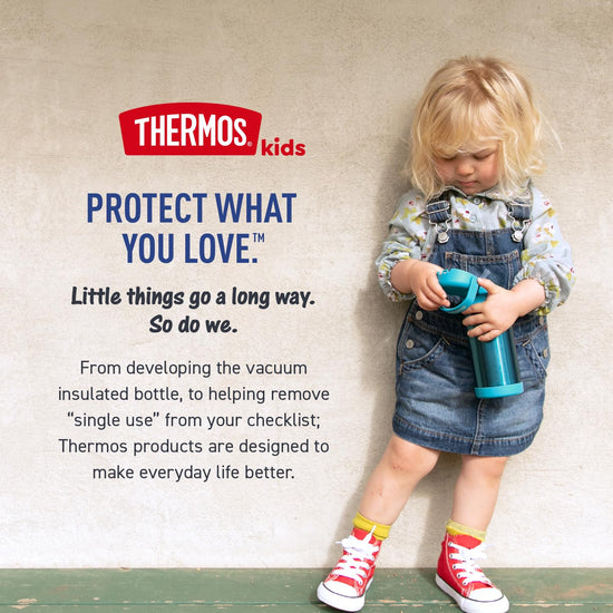 THERMOS funtainer water bottle – 12 ounce stainless steel with straw lid