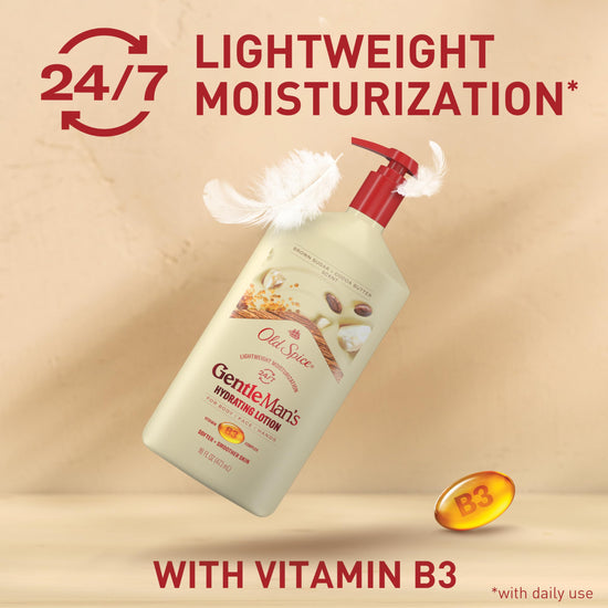 Old Spice skin moisturizer — lightweight lotion with vitamin B3 and lavender mint scent