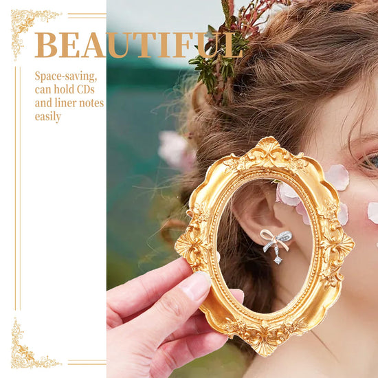ERESGREAT picture frame — Mini gold magnetic frames for refrigerator (5 pcs)
