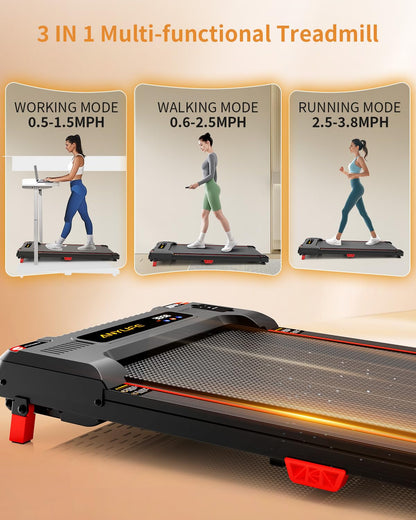 Walking pad treadmill — Anylife incline walking pads with remote control and LED display