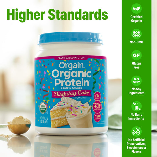 Orgain protein supplement powder — organic vegan formula