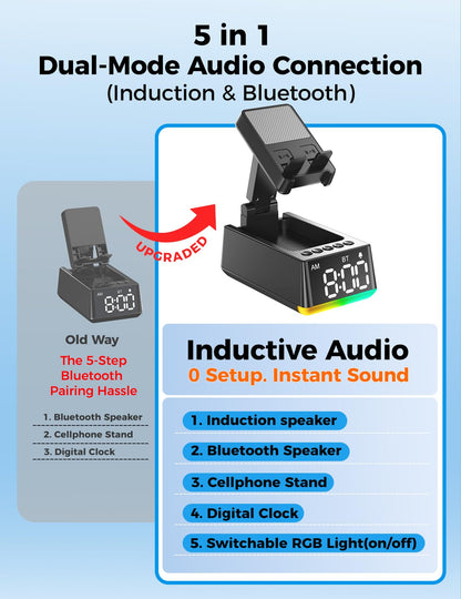 Bluetooth speaker with phone stand and HD sound for gifts for him or her