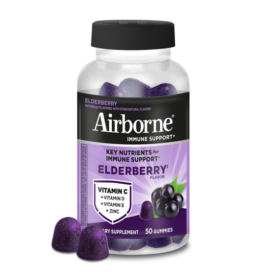 Nutritional supplement — Airborne elderberry with zinc and vitamin C gummies for adults