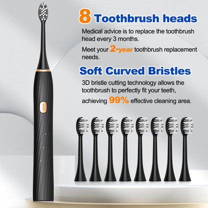 FXQQZZ sonic electric toothbrush – 4 modes with 8 brush heads and smart timer