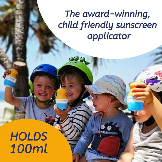Solar Buddies sunscreen applicator — refillable roll on for kids and adults 3.4fl oz pack of 2