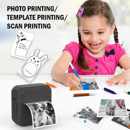 HUIJUTCHEN Mini sticker printer — Mini pocket printer for iPhone with thermal paper rolls