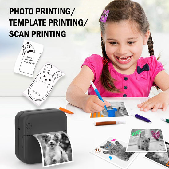 HUIJUTCHEN Mini sticker printer — Mini pocket printer for iPhone with thermal paper rolls