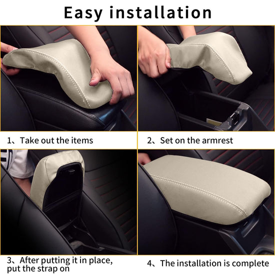 AUTO_ACCESSORY — AOMSAZTO armrest for Toyota Camry beige leather console 2012-2017