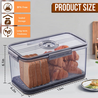 Gifhomfix bread box — Airtight bread storage container with lid and time recording feature